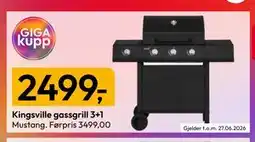 Gigaboks Kingsville gassgrill 3+1 tilbud