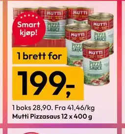 Gigaboks Mutti Pizzasaus 12 x 400 g tilbud