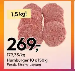 Gigaboks Hamburger 10 x 150 g tilbud