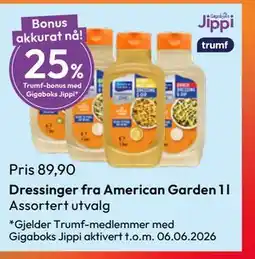 Gigaboks Dressinger fra American Garden 1 l tilbud