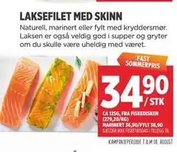 Meny LAKSEFILET MED SKINN tilbud
