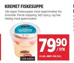 Meny KREMET FISKESUPPE tilbud