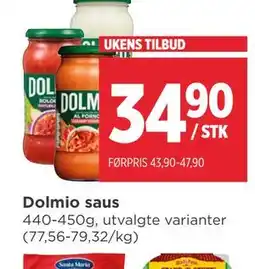 Meny Dolmio saus tilbud