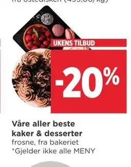 Meny Våre aller beste kaker & desserter tilbud