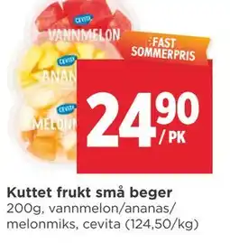 Meny Kuttet frukt små beger tilbud