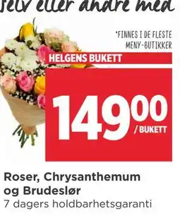 Meny Roser, Chrysanthemum og Brudeslør tilbud