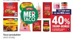 Meny Taco-produkter tilbud