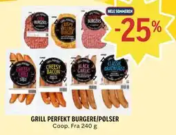 Coop Prix GRILL PERFEKT BURGERE/PØLSER tilbud