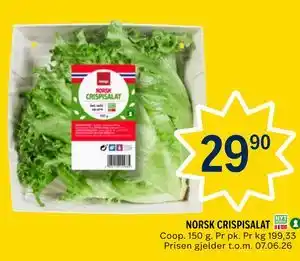 Coop Prix NORSK CRISPISALAT tilbud