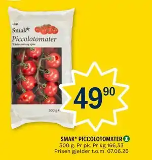 Coop Prix SMAK* PICCOLOTOMATER tilbud
