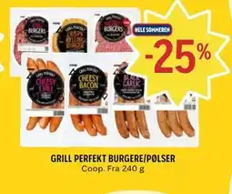 Coop Prix GRILL PERFEKT BURGERE/PØLSER tilbud