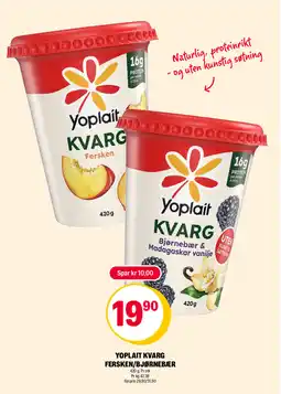 Coop Extra YOPLAIT Kvarg fersken/bjørnebær tilbud