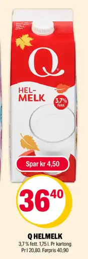 Coop Extra Q Helmelk tilbud