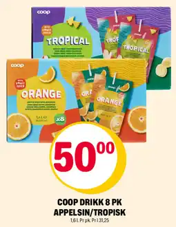Coop Extra COOP Drikk 8 pk appelsin/tropisk tilbud