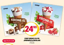Coop Extra COOP Krone-is 6 pk jordbær/sjokolade tilbud