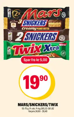 Coop Extra Mars/snickers/twix tilbud