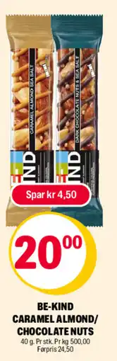 Coop Extra BE-KIND Caramel almond/ chocolate nuts tilbud