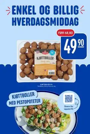 Rema 1000 KJØTTBOLLER XXL tilbud