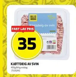 Bunnpris KJØTTDEIG AV SVIN tilbud