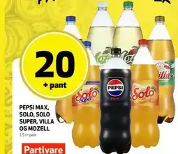 Bunnpris PEPSI MAX, SOLO, SOLO SUPER, VILLA OG MOZELL tilbud