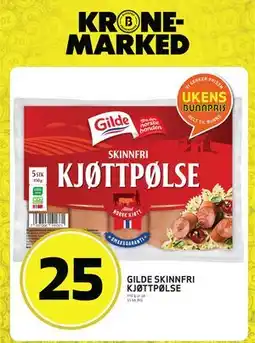 Bunnpris GILDE SKINNFRI KJØTTPØLSE tilbud