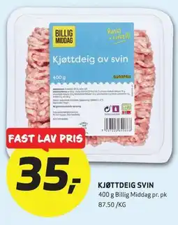 Bunnpris KJØTTDEIG SVIN tilbud