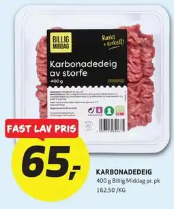 Bunnpris KARBONADEDEIG tilbud