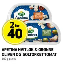 Bunnpris APETINA HVITLØK & GRØNNE OLIVEN OG SOLTØRKET TOMAT tilbud