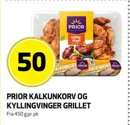 Bunnpris PRIOR KALKUNKORV OG KYLLINGVINGER GRILLET tilbud