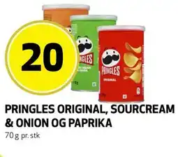 Bunnpris PRINGLES ORIGINAL, SOURCREAM & ONION OG PAPRIKA tilbud