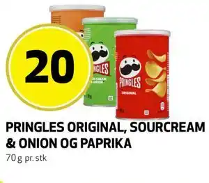 Bunnpris PRINGLES ORIGINAL, SOURCREAM & ONION OG PAPRIKA tilbud