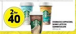 Bunnpris STARBUCKS CAPPUCCINO, SKINNY LATTE OG SUMMER ESCAPE tilbud