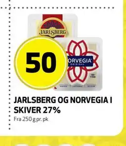 Bunnpris JARLSBERG OG NORVEGIA I SKIVER 27% tilbud