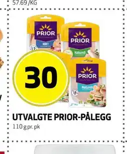 Bunnpris UTVALGTE PRIOR-PÅLEGG tilbud
