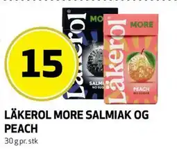 Bunnpris LÄKEROL MORE SALMIAK OG PEACH tilbud