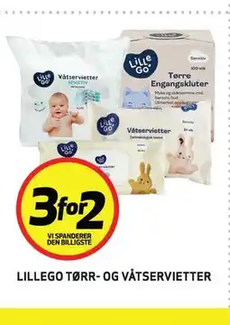 Bunnpris LILLEGO TØRR- OG VÅTSERVIETTER tilbud