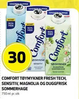 Bunnpris COMFORT TØYMYKNER FRESH TECH, SENSITIV, MAGNOLIA OG DUGGFRISK SOMMERHAGE tilbud