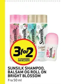 Bunnpris SUNSILK SHAMPOO, BALSAM OG ROLL ON BRIGHT BLOSSOM tilbud