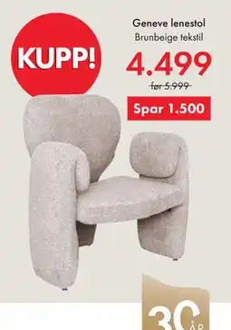 Fagmøbler Geneve lenestol tilbud