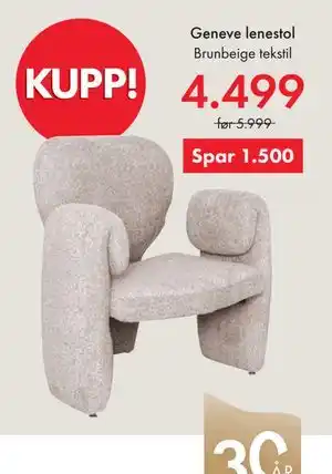Fagmøbler Geneve lenestol tilbud