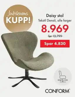 Fagmøbler Daisy stol tilbud