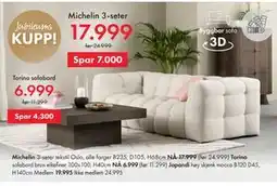 Fagmøbler Michelin 3-seter tilbud