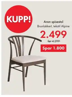 Fagmøbler Aron spisestol tilbud