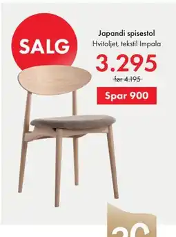 Fagmøbler Japandi spisestol tilbud