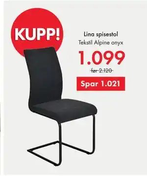 Fagmøbler Lina spisestol tilbud