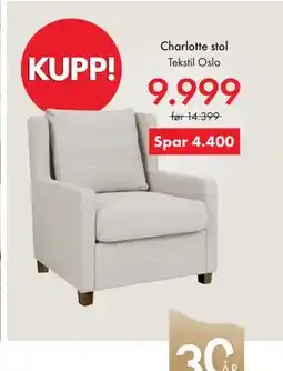 Fagmøbler Charlotte stol tilbud