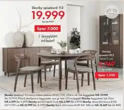 Fagmøbler Skovby spisestol 823 tilbud
