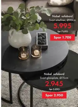 Fagmøbler Nobel sofabord tilbud