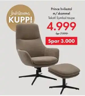Fagmøbler Prince hvilestol m/skammel tilbud