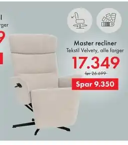 Fagmøbler Master recliner tilbud